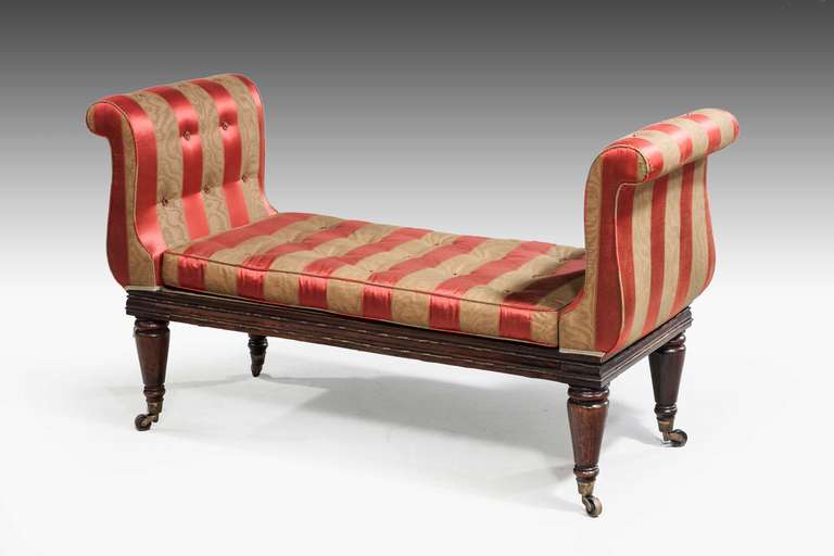 Regency period faux rosewood window seat or stool with fine English gilt bronze mounts.

RR.