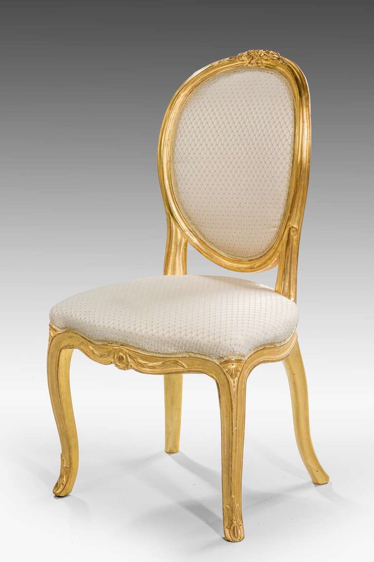 British Pair of George III Period Giltwood Chairs