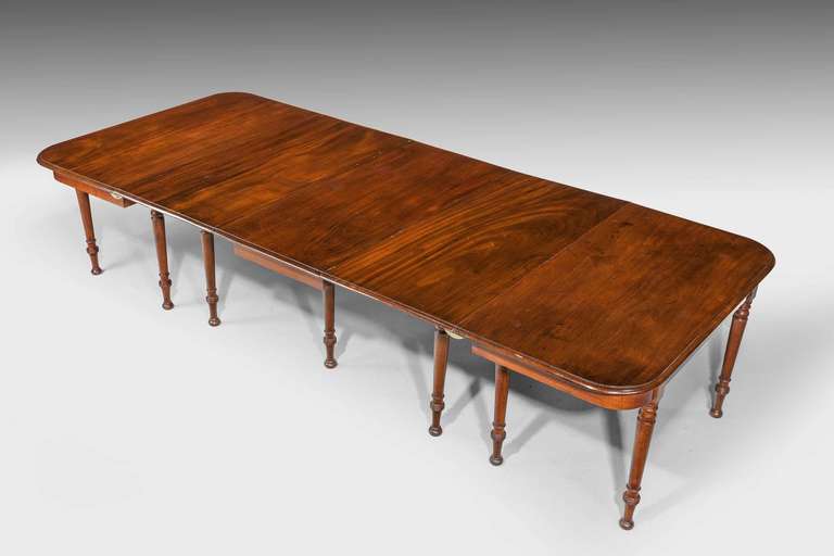 British Late Regency Period Three-Part Dining Table