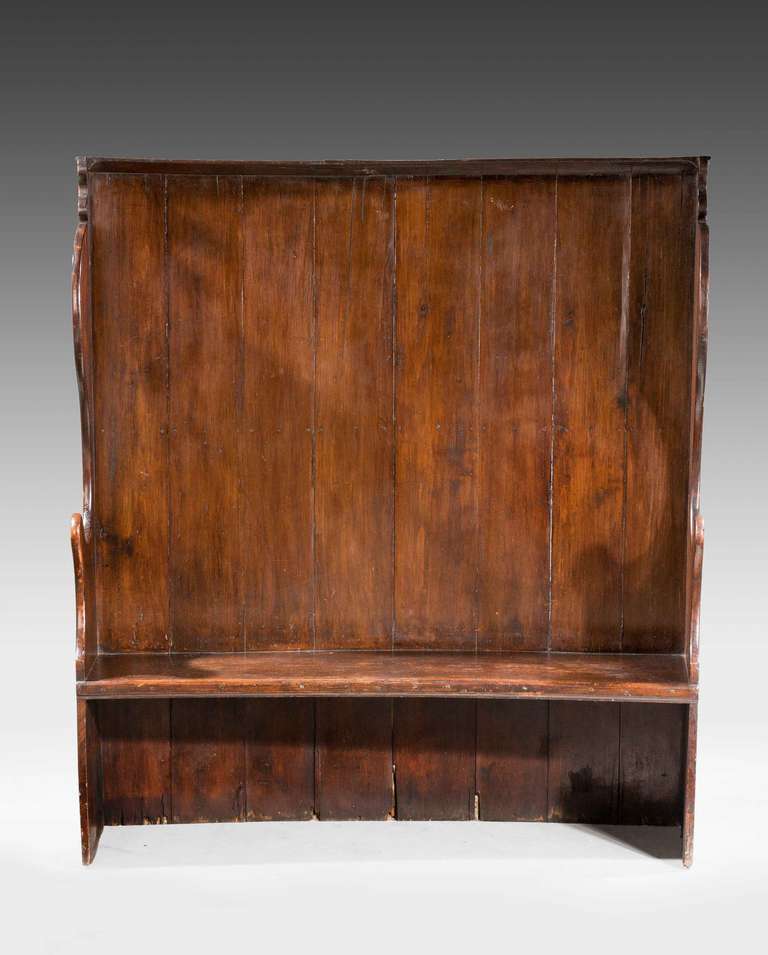 British George III Period Stained Pine Settle