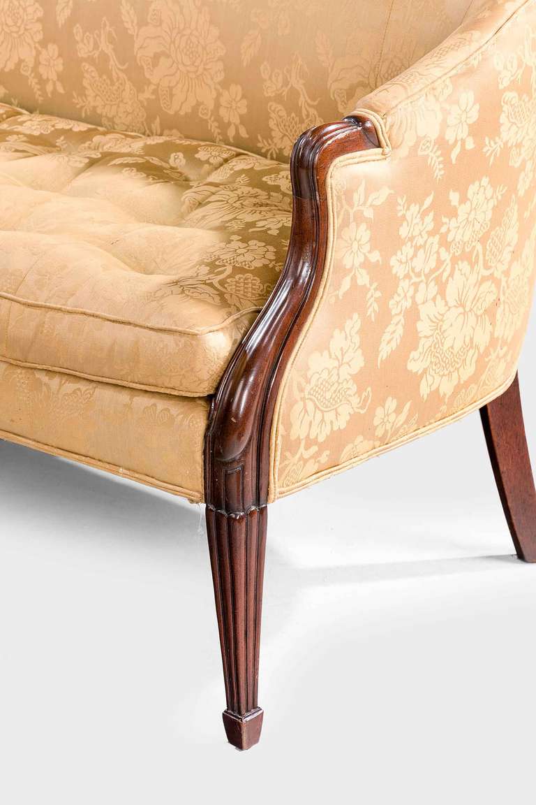 Hepplewhite Design Mahogany Framed Sofa In Good Condition In Peterborough, Northamptonshire