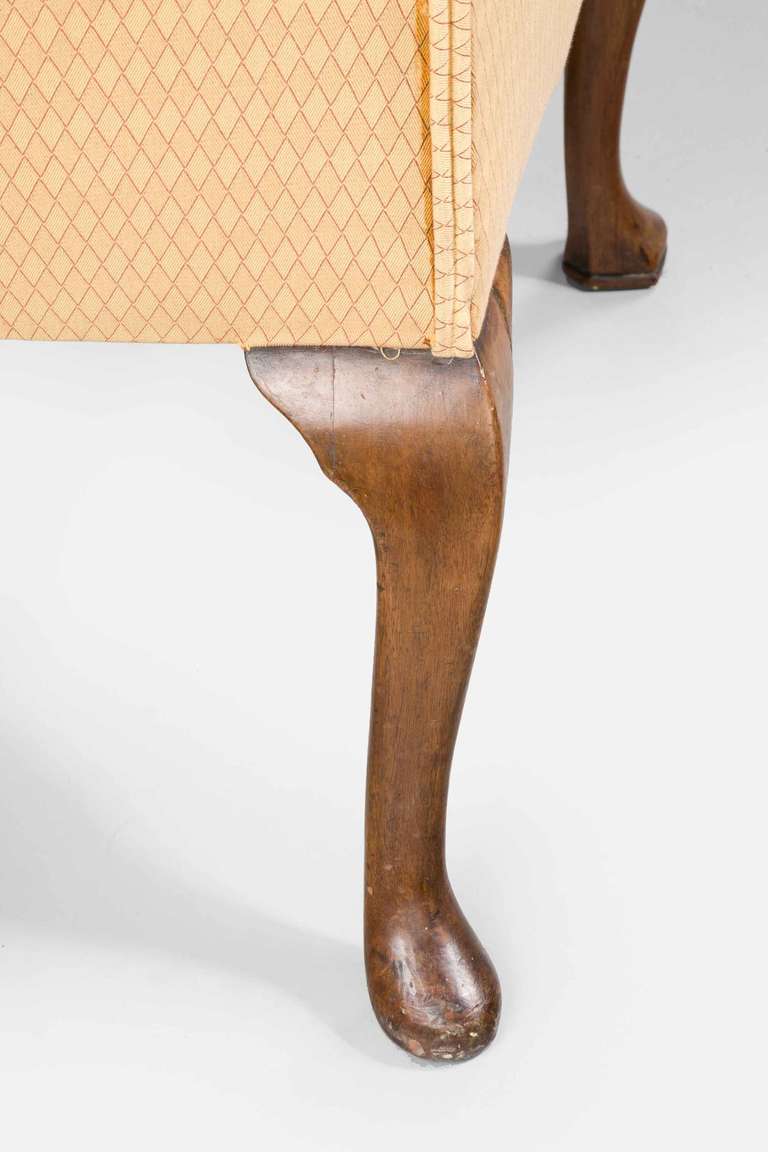 Queen Anne Design Walnut Two-Seater Sofa 4