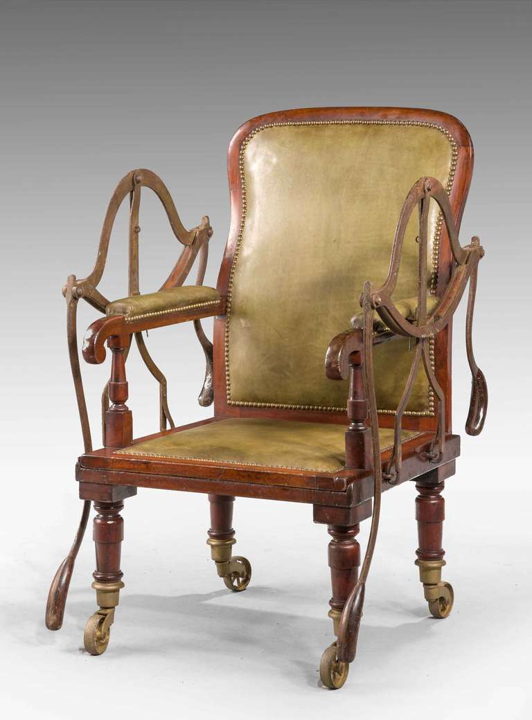 19th Century Mahogany Framed Carrying Chair In Good Condition In Peterborough, Northamptonshire
