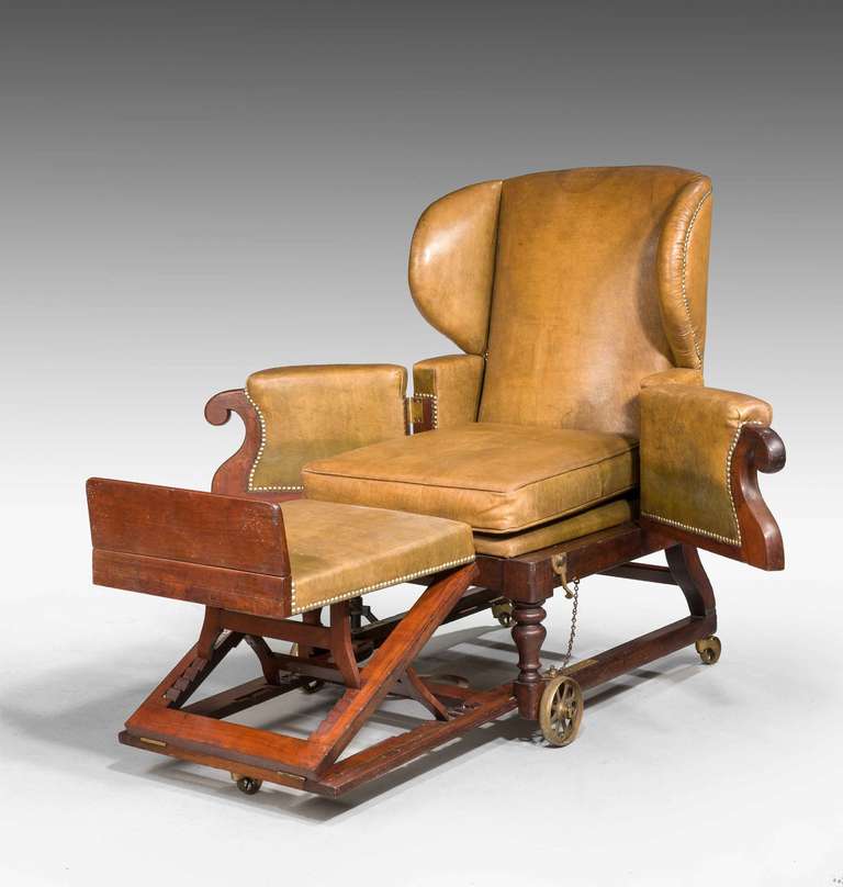 XIXe siècle Chaise d'invalides du 19ème siècle, estampillée J. Ward