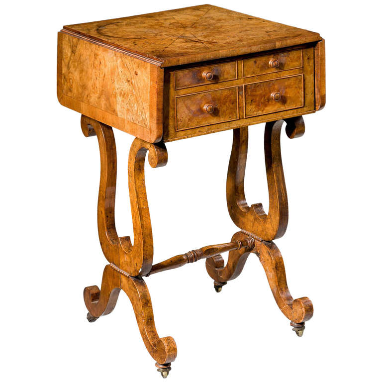 Regency Period Amboyna Work Table For Sale