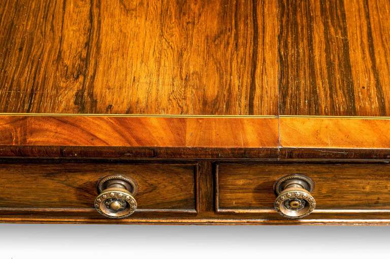 Rosewood Regency Period Sofa Table with Turned Stretcher