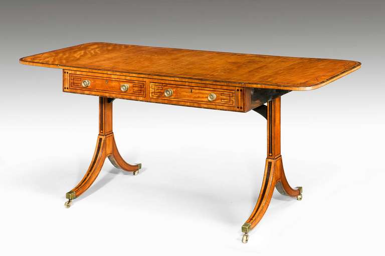 British George III Period Satinwood Sofa Table