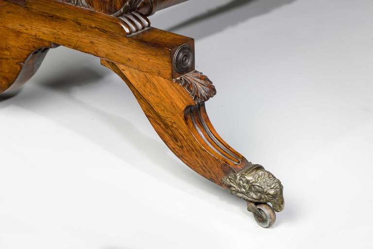 Regency Period Sofa Table with Lyre End Supports For Sale 1