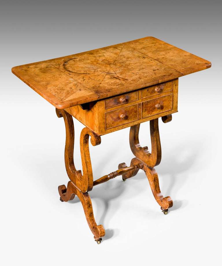 British Regency Period Amboyna Work Table For Sale