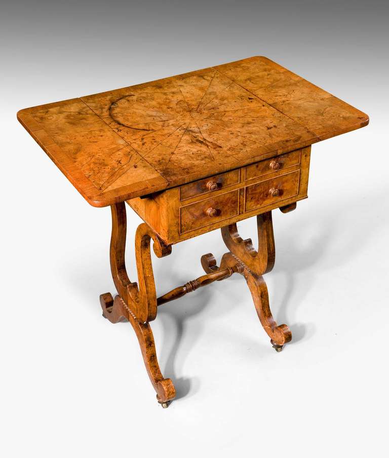 19th Century Regency Period Amboyna Work Table For Sale