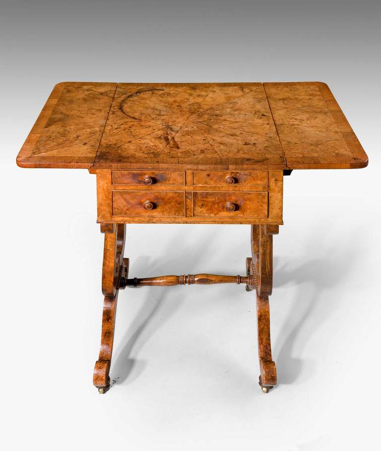 Regency Period Amboyna Work Table For Sale 1