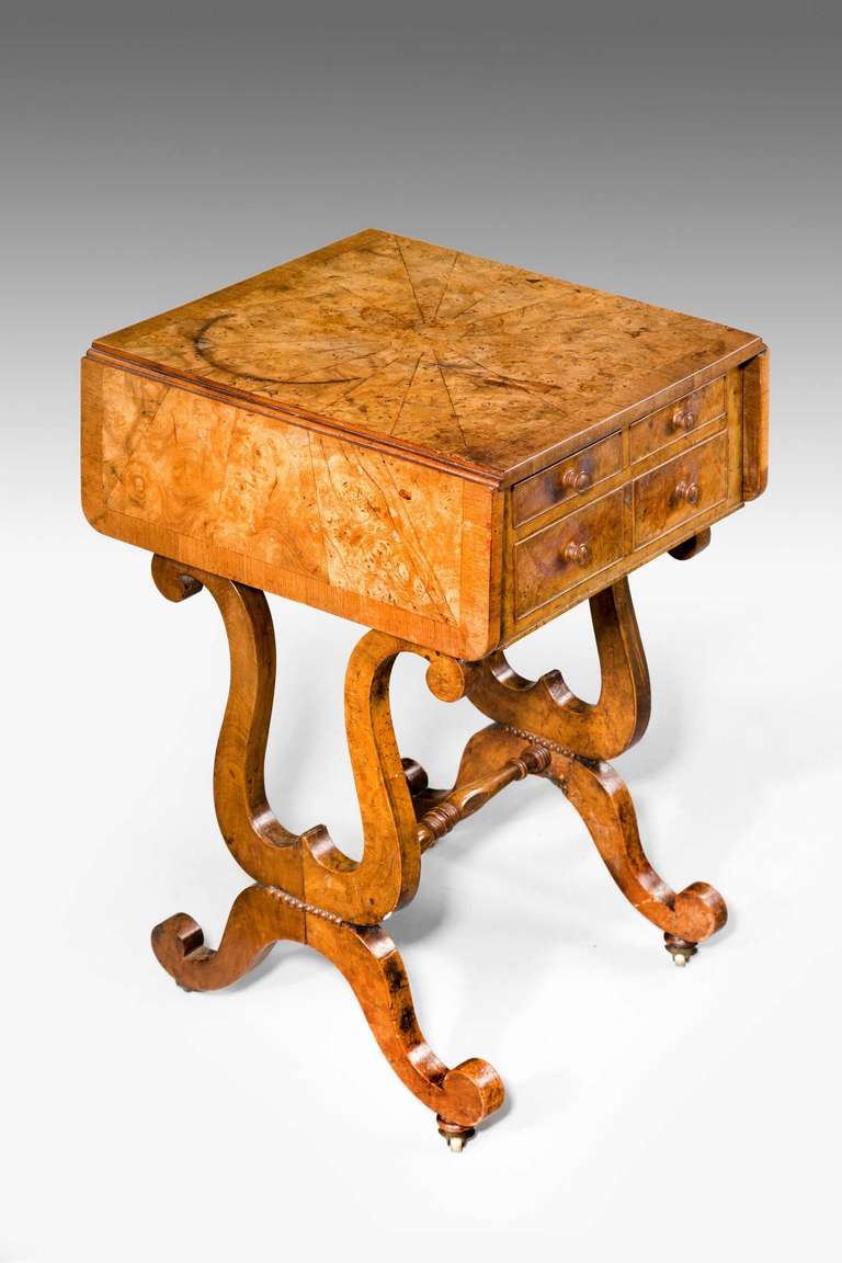 Regency Period Amboyna Work Table For Sale 3