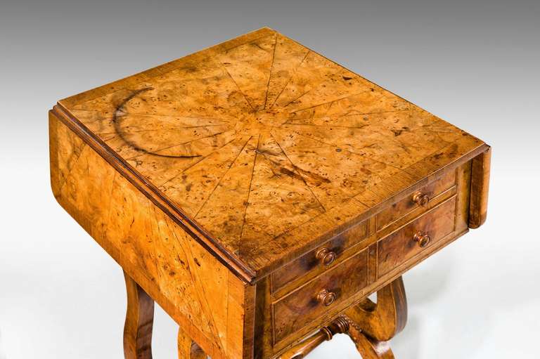 Regency Period Amboyna Work Table For Sale 5