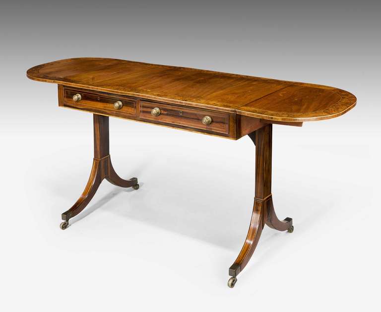 British Regency Period Mahogany Sofa Table of Shallow Proportions