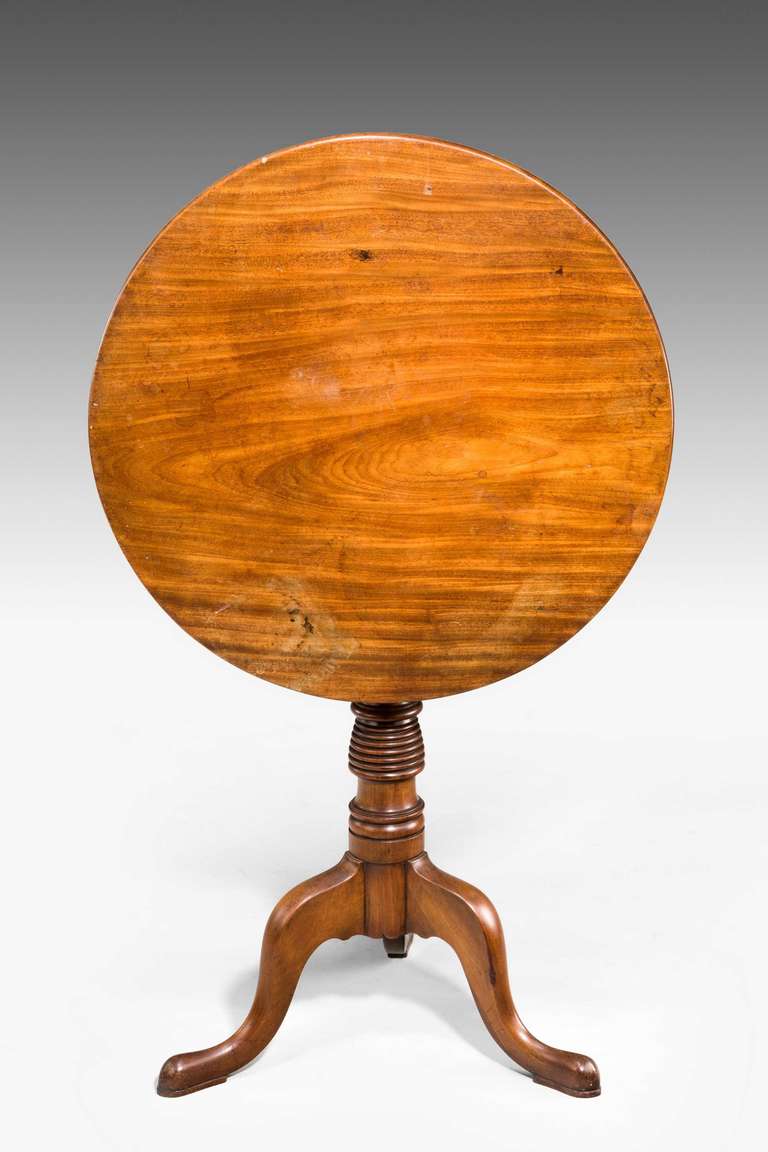 British George III Period Mahogany Tilt Table with a Beehive Centre Section
