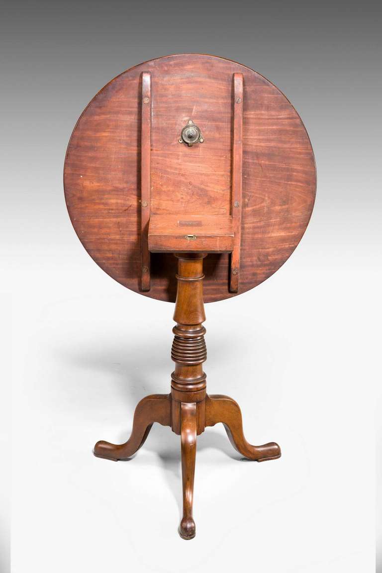 George III Period Mahogany Tilt Table with a Beehive Centre Section 1