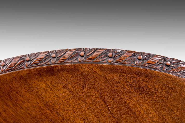 British George III Period Mahogany Tilt Table with a Carved and Turned Centre Support
