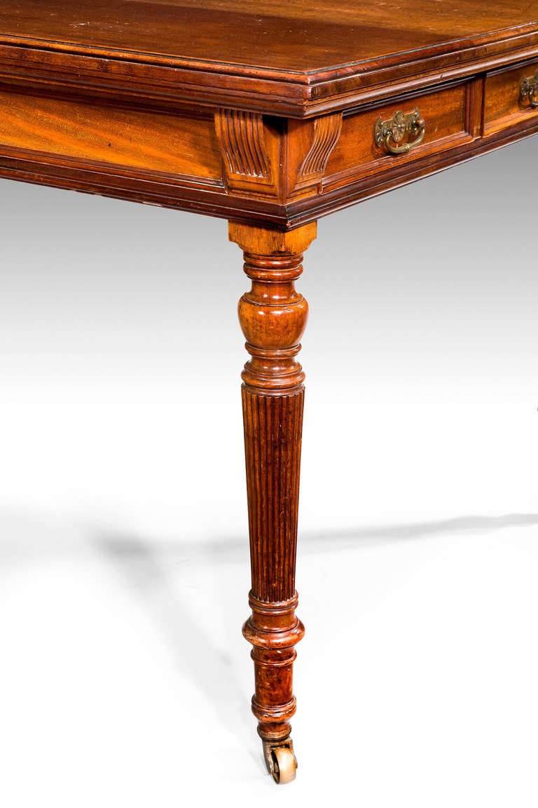British 19th Century Mahogany Library or Writing Table For Sale