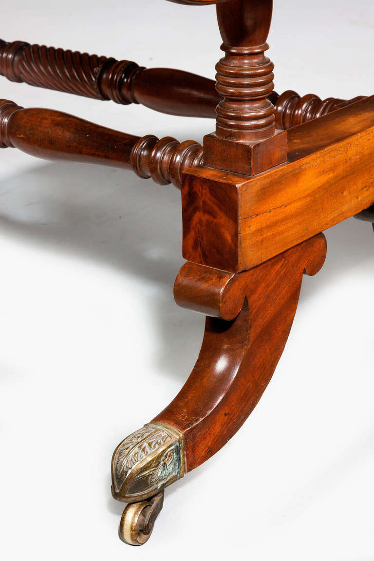 19th Century Regency Period Mahogany Sofa Table with Period Ebonised Knobs