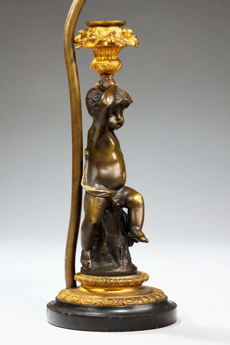 Gilt French 19th Century 'Putto' Lamp