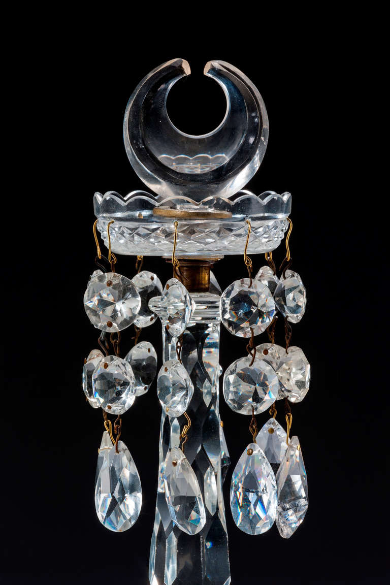Pair of Late Regency Cut Glass Candelabra 1
