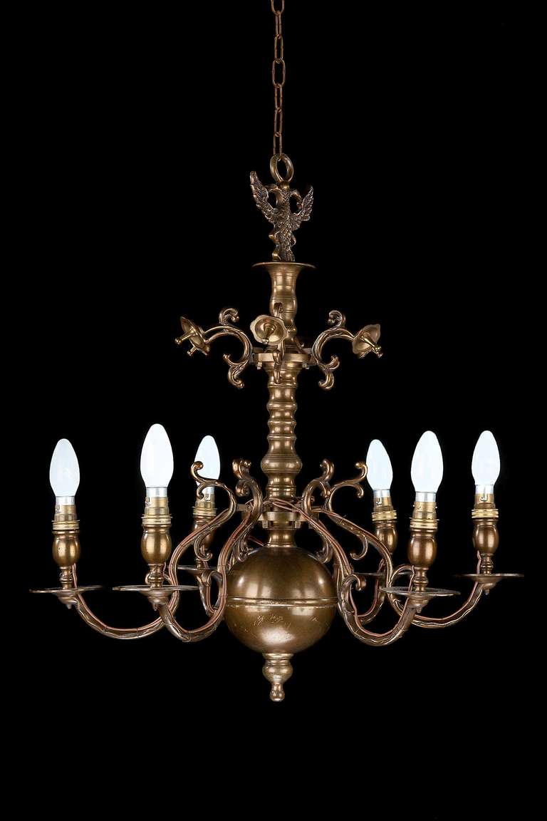 17th Century Design Six-Arm Chandelier In Good Condition For Sale In Peterborough, Northamptonshire