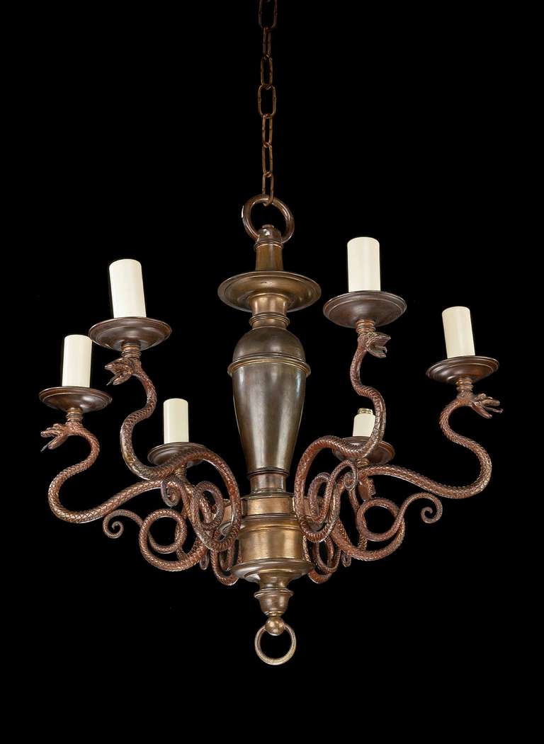 Late 19th Century Six-Arm Chandelier In Good Condition For Sale In Peterborough, Northamptonshire