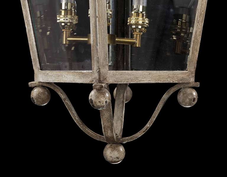 Early 20th Century Four-Pane Lantern In Good Condition In Peterborough, Northamptonshire