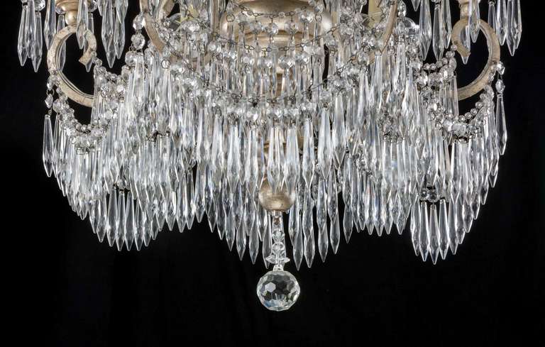 Gilt Bronze Six-Arm Chandelier In Good Condition For Sale In Peterborough, Northamptonshire