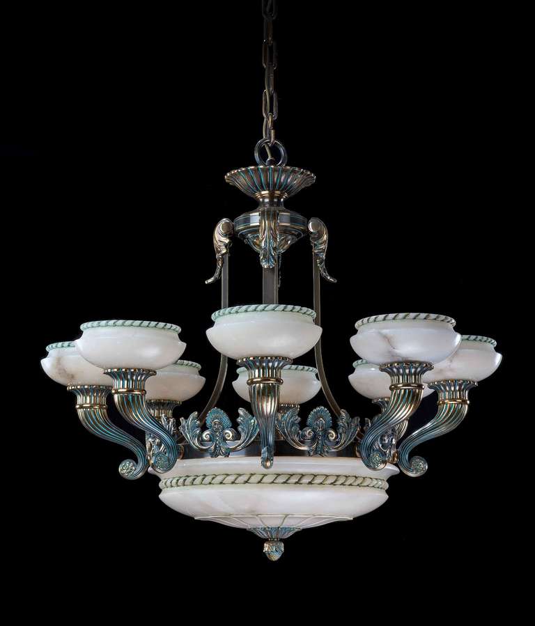 British Early 20th Century Eight-Arm Chandelier