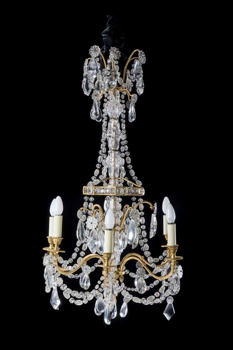 French Early 20th Century Six-Arm Chandelier
