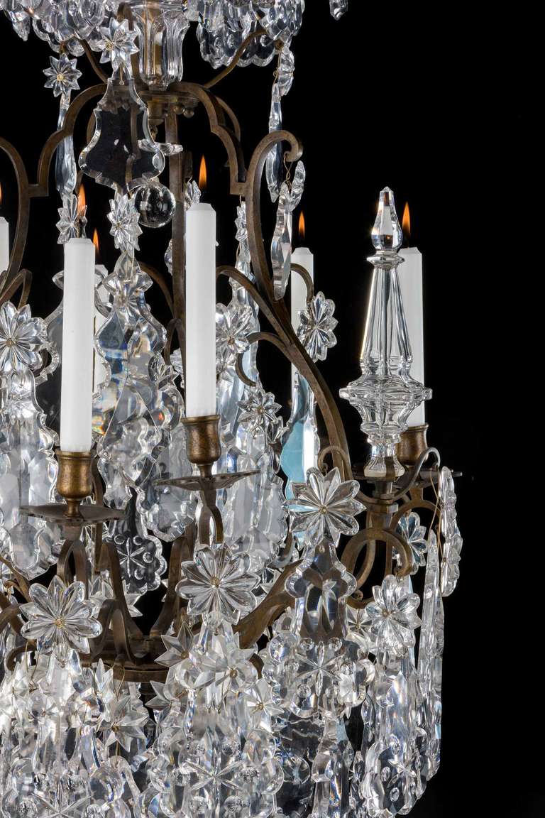 Late 19th Century Bronze and Cut-Glass Chandelier 1