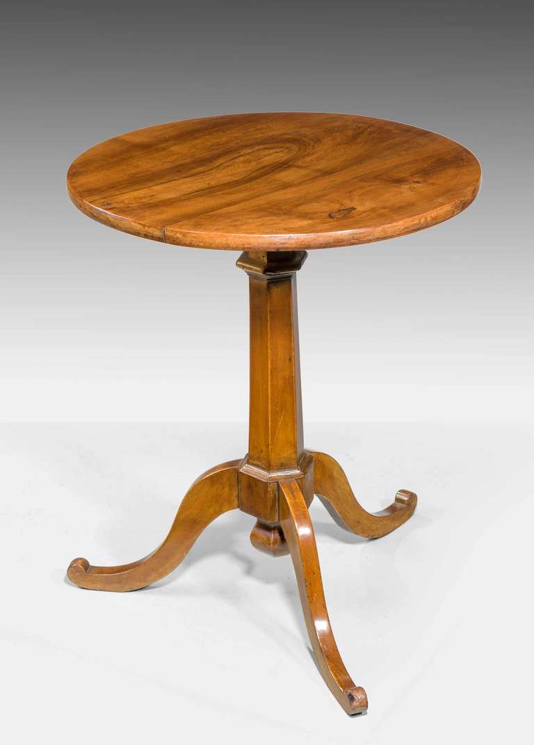 Mid-19th century North European walnut occasional table, the centre section support over three sabre legs, highly figured timbers.

RR.