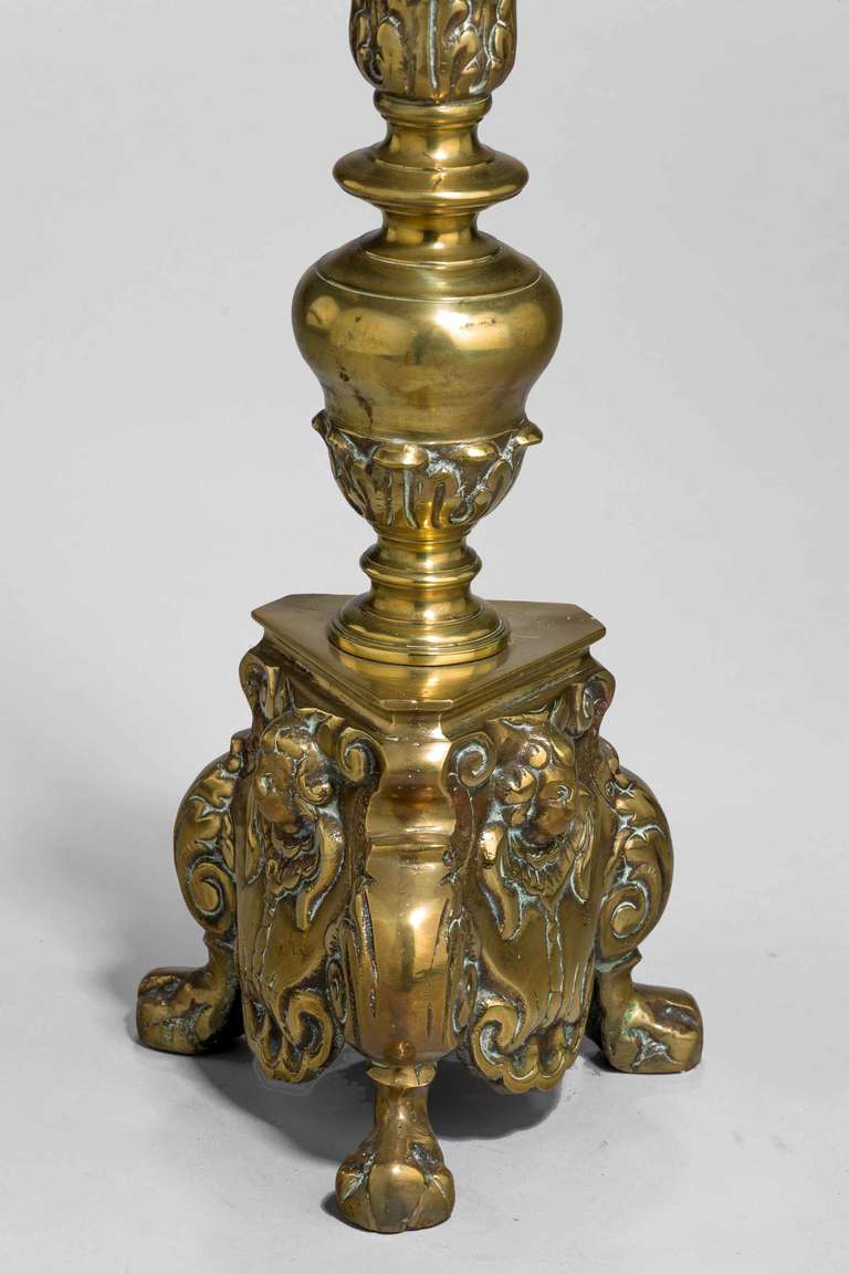 Brass Massive Cast 19th Century Candle Pricket