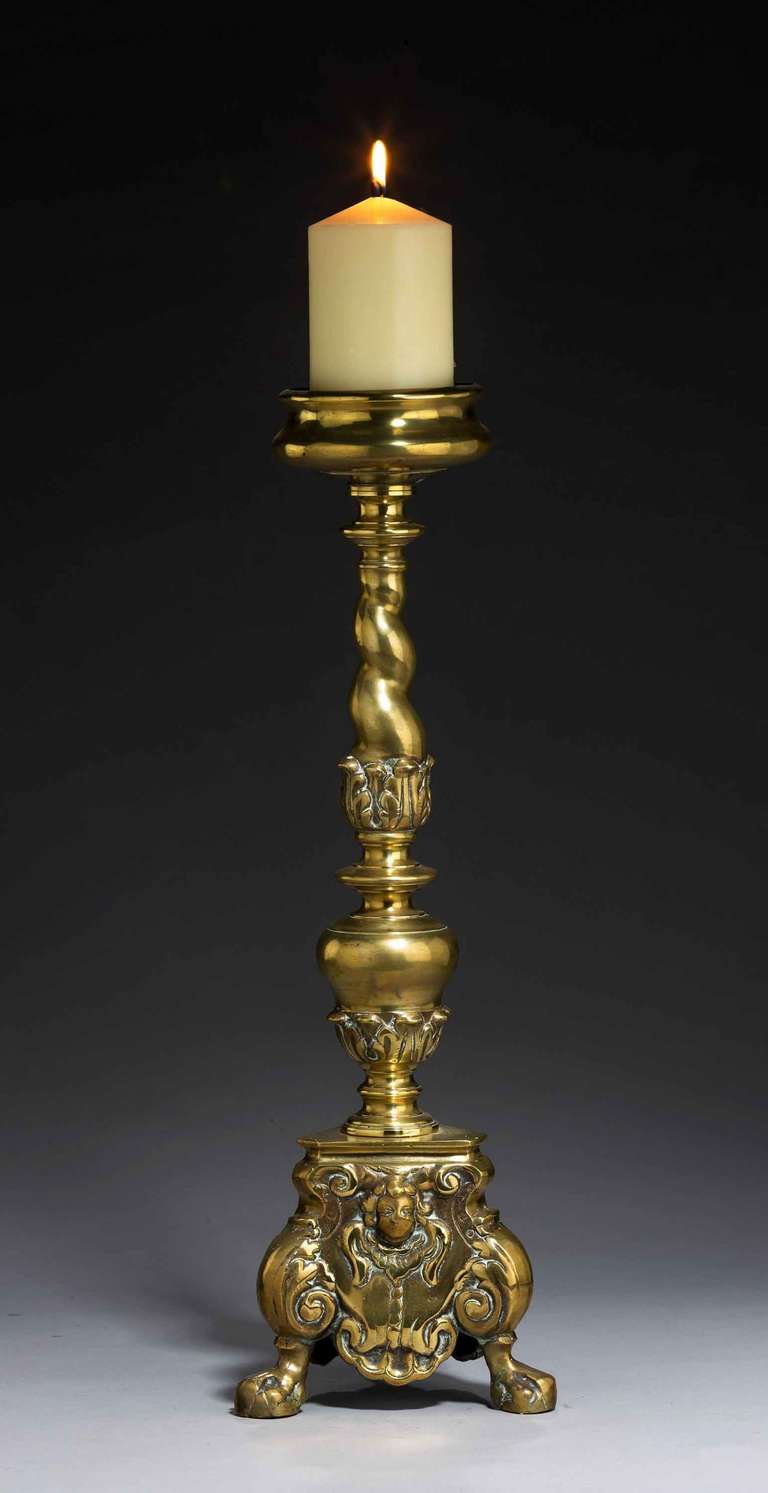 Massive Cast 19th Century Candle Pricket 4