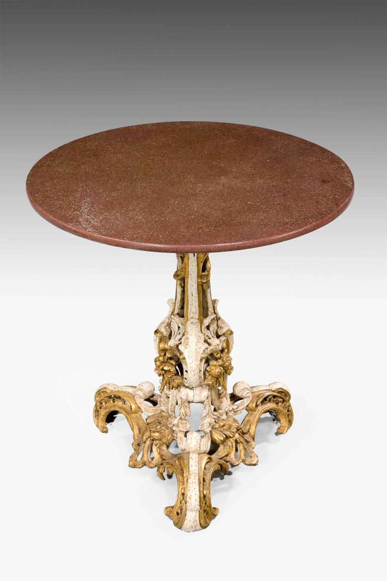 British Mid-19th Century Parcel Gilt and Faux Table