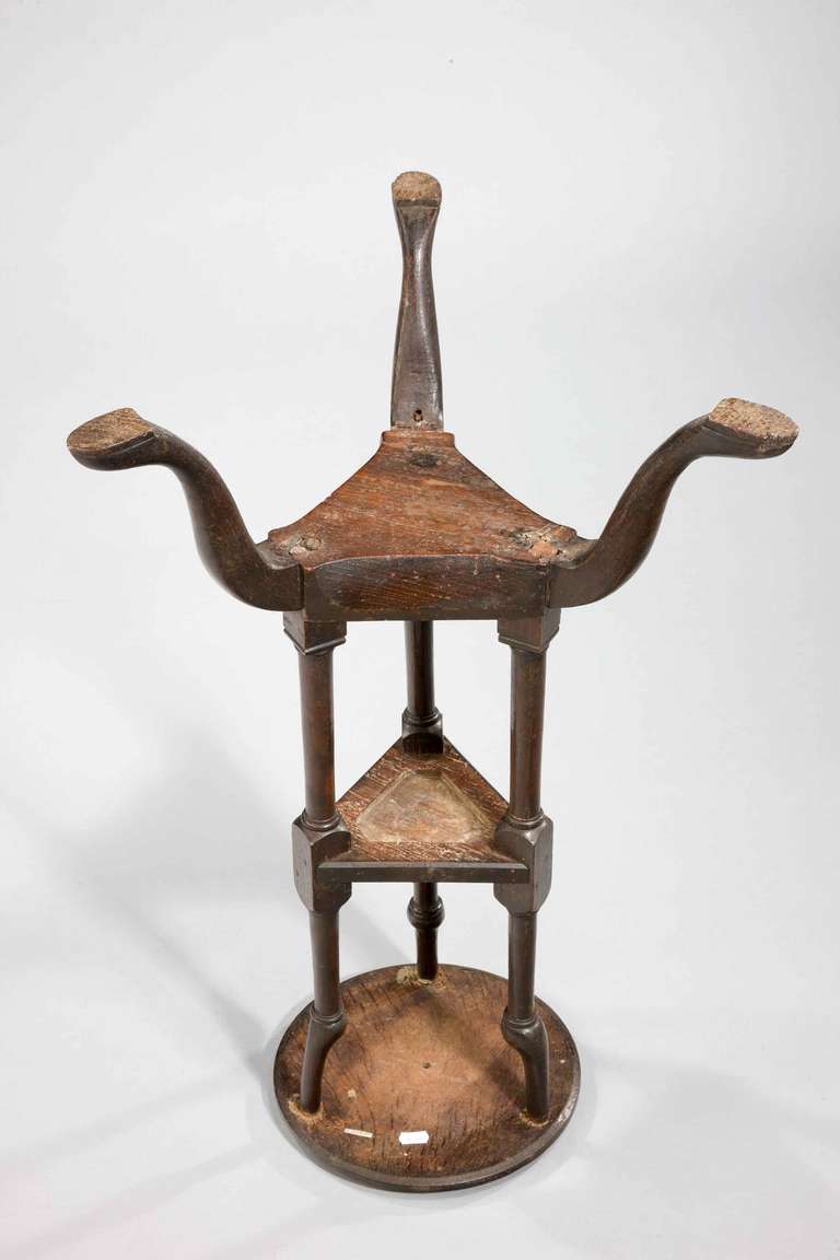 George III Period Oak Wig Stand For Sale at 1stdibs