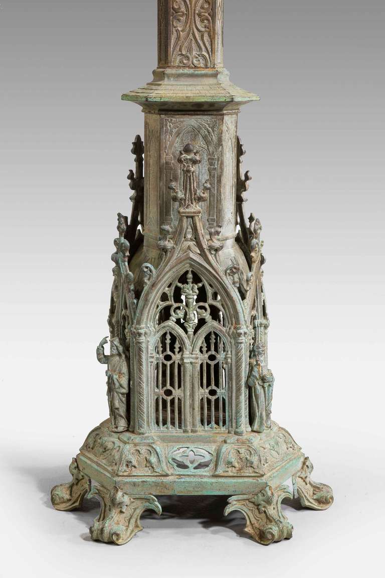 British 19th Century Gothic Candlestick