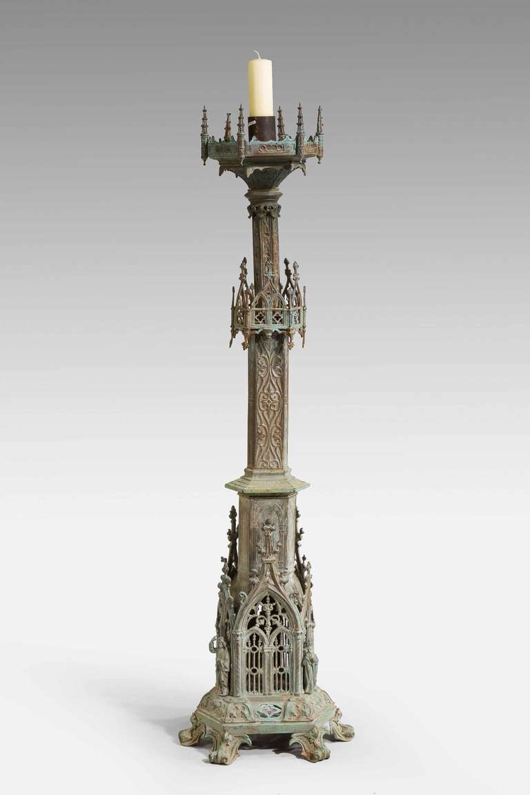 19th Century Gothic Candlestick at 1stDibs  gothic candlesticks, gothic  candle stick, gothic candle sticks