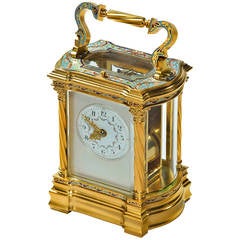 Exceptionally Fine Champlevé Carriage Clock