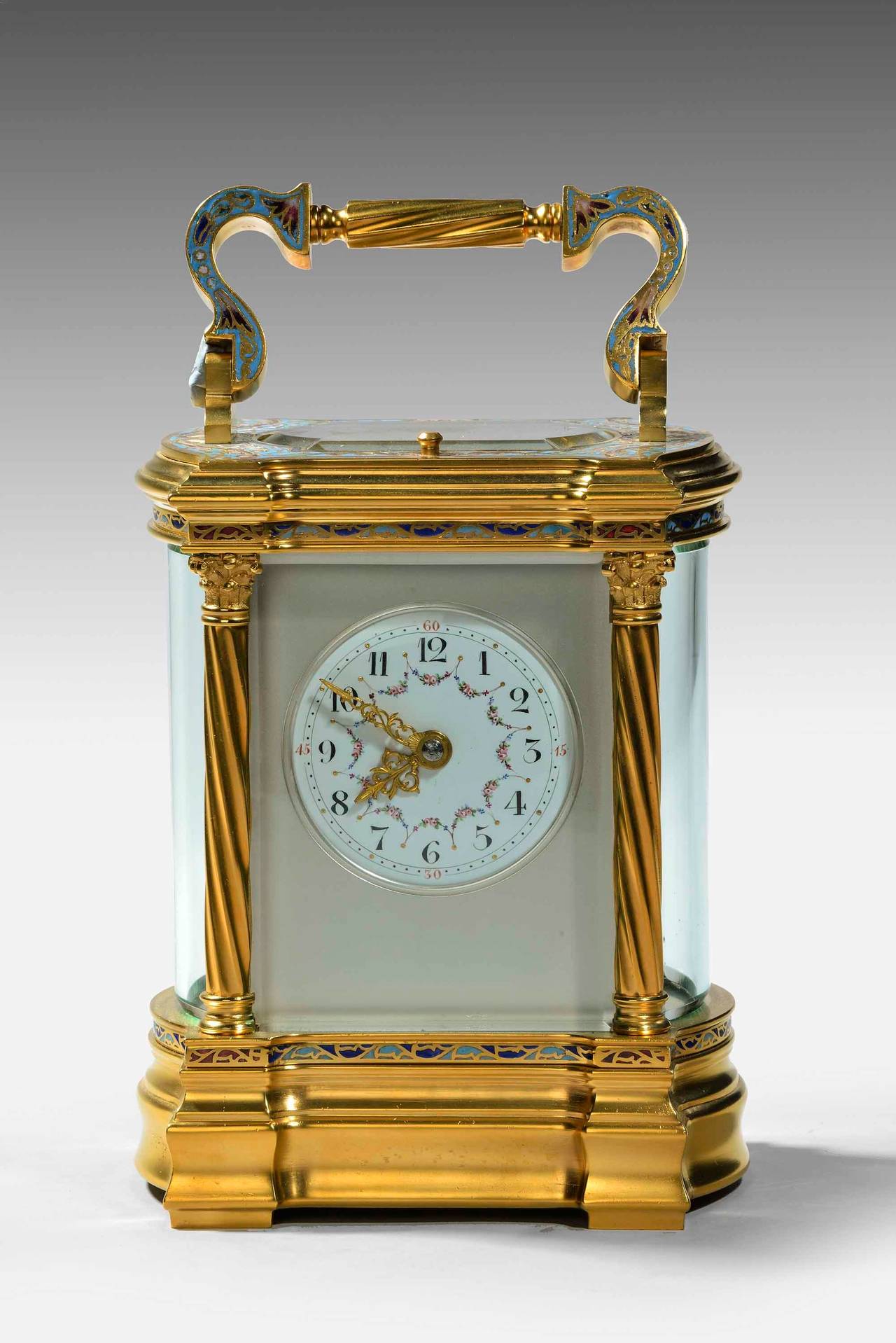 English Exceptionally Fine Champlevé Carriage Clock