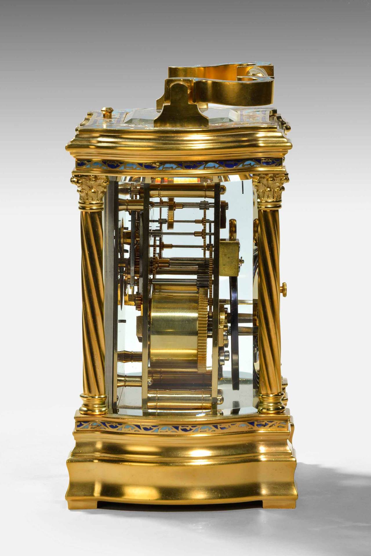 Exceptionally Fine Champlevé Carriage Clock 2