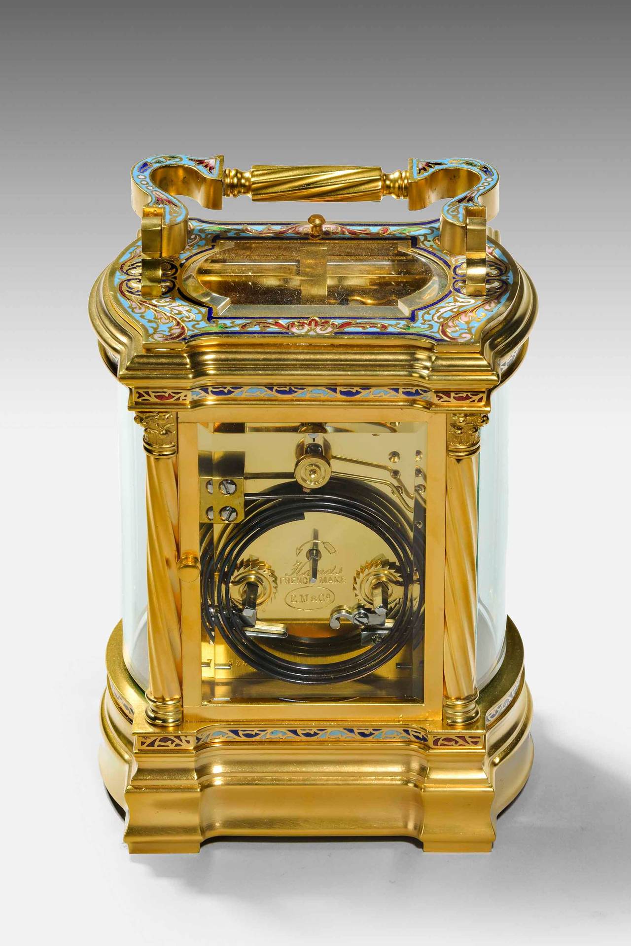 Exceptionally Fine Champlevé Carriage Clock In Excellent Condition In Peterborough, Northamptonshire