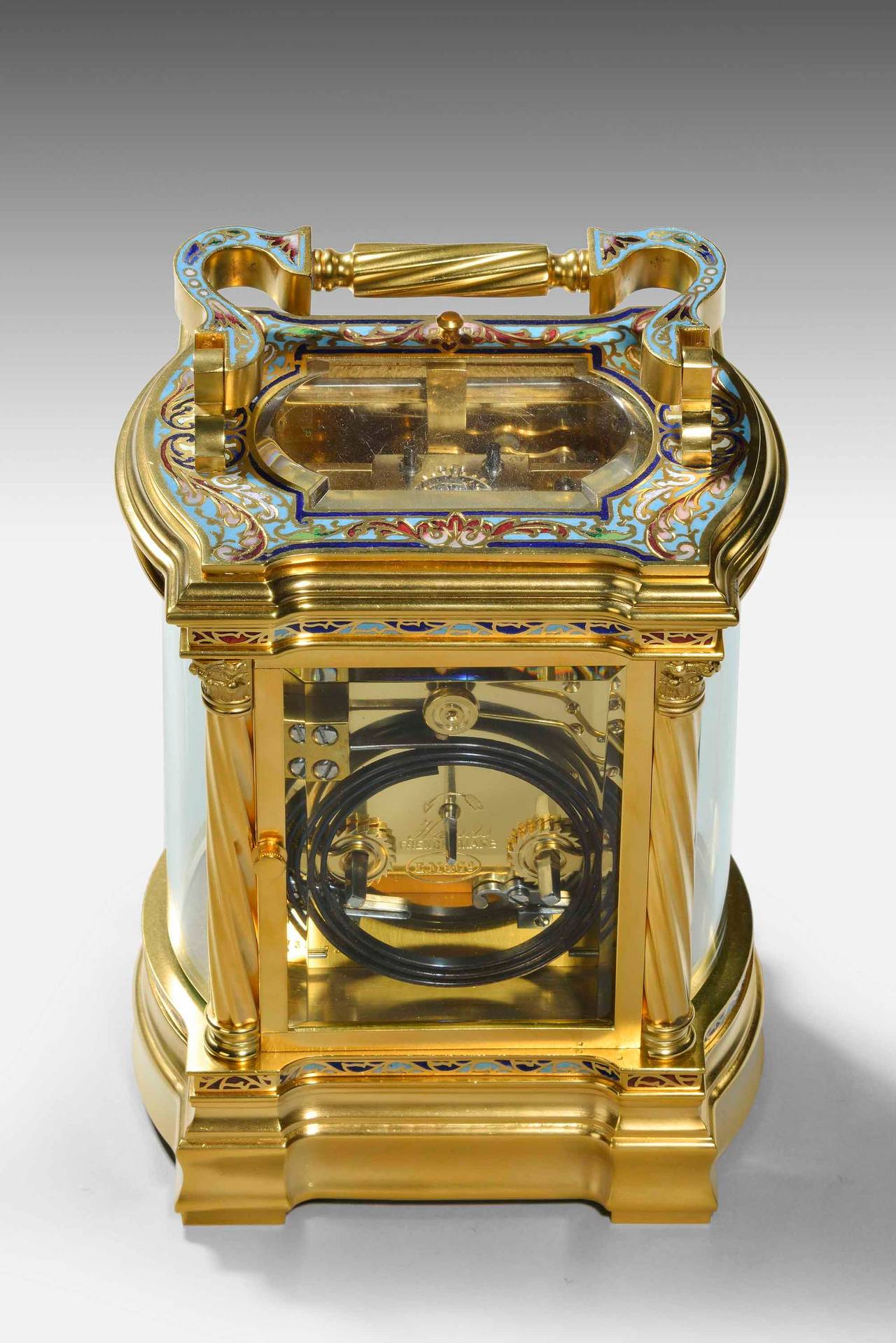 Late 19th Century Exceptionally Fine Champlevé Carriage Clock