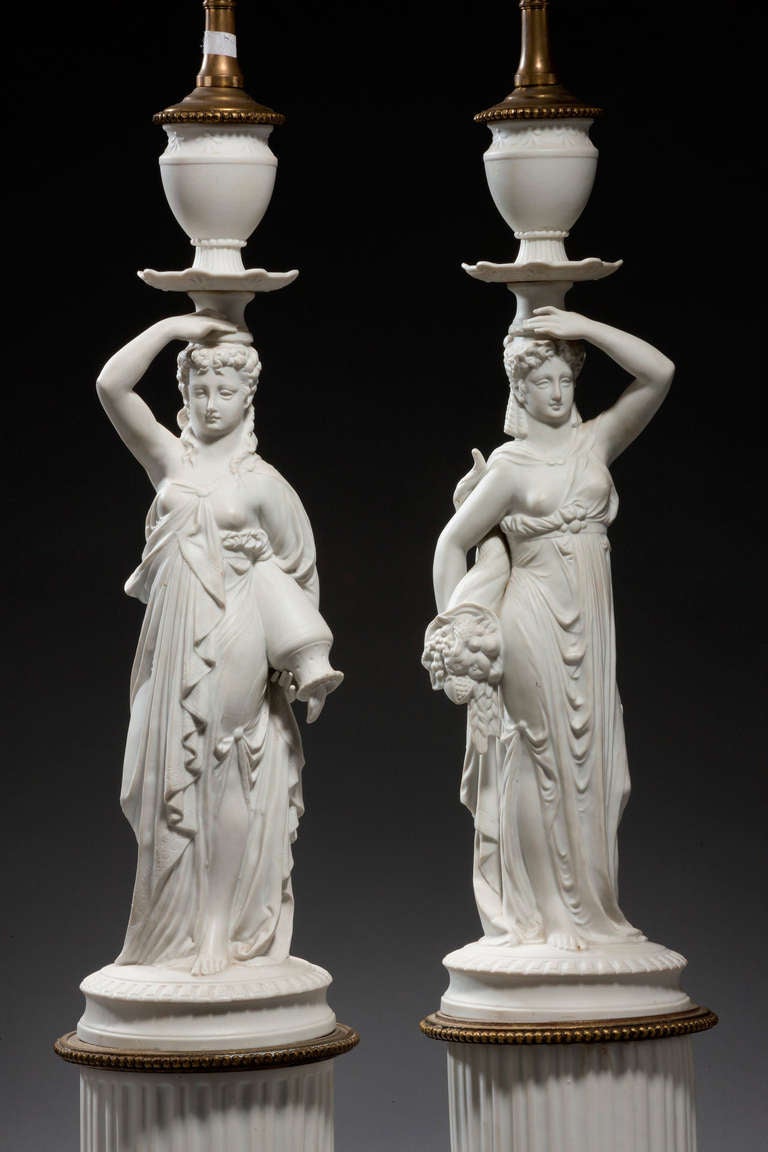 French Pair of early 20th century Neoclassical Lamps