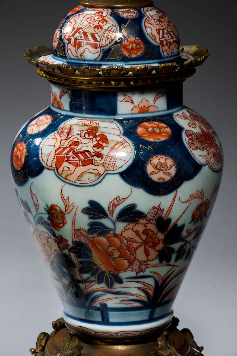 19th Century Pair of Japanese Imari Vase Lamps
