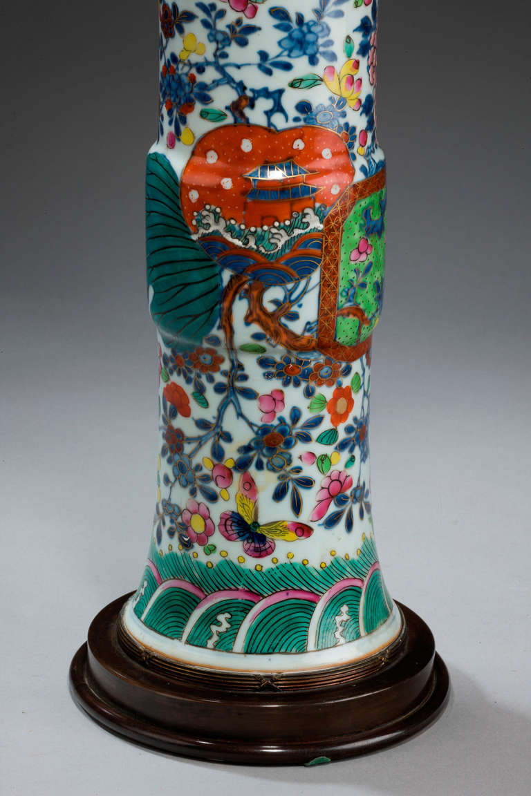 Oriental 19th Century Porcelain Vase Lamp 2