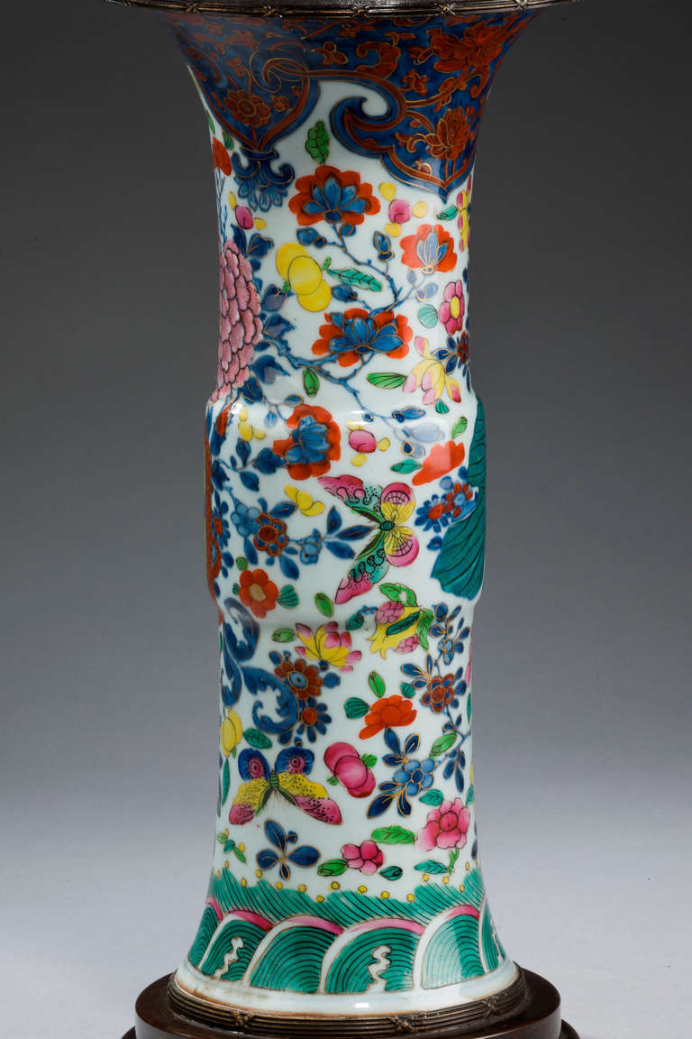 Chinese Oriental 19th Century Porcelain Vase Lamp