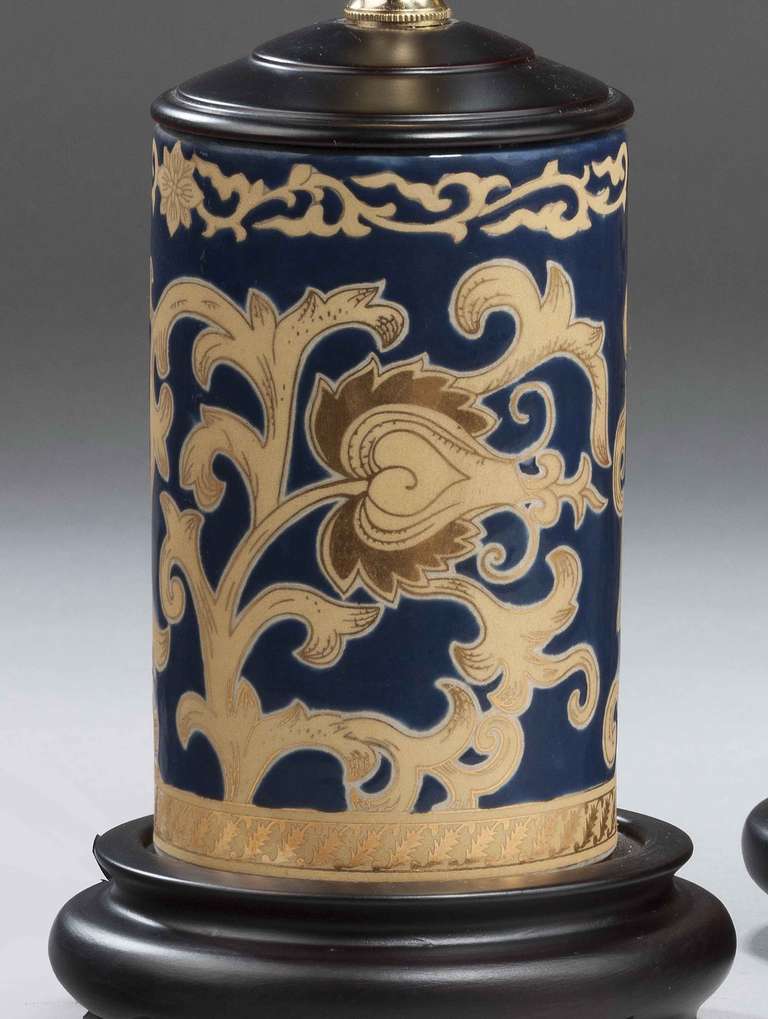 Pair of 20th century Cylindrical Lamps at 1stDibs