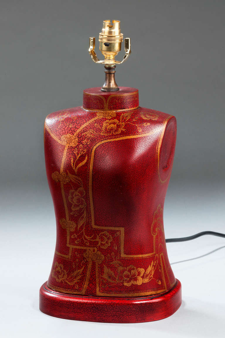 Chinese Pair of 20th Century Torso-Shaped Lamps